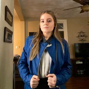 Black Rivet Moto Faux Leather Jacket